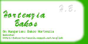 hortenzia bakos business card
